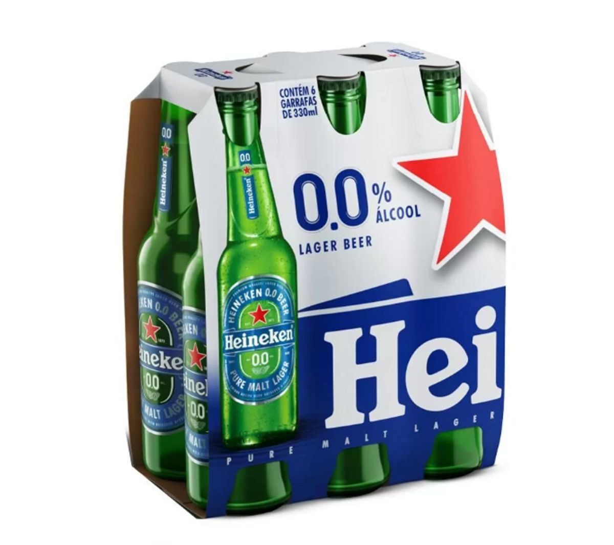 Cerveja Heineken Zero Álcool Garrafa 330ml (Pack com 06 und) image number 0