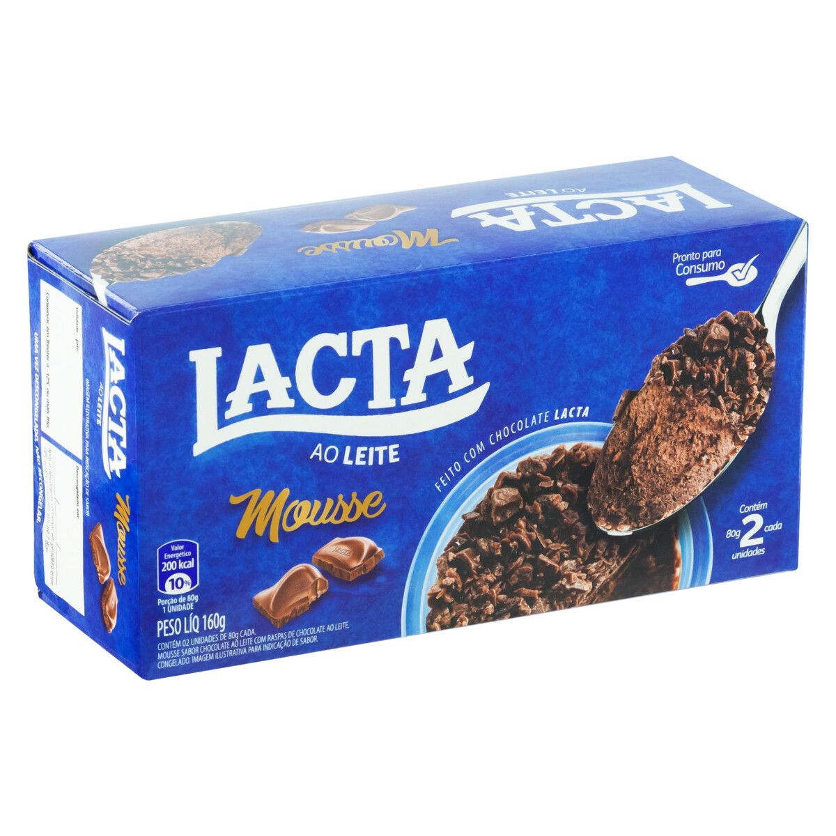 Mousse Congelado Chocolate ao Leite Lacta Caixa 160g 2 Unidades image number 3