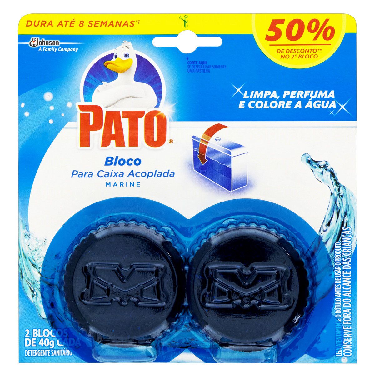 Detergente Sanitário Pato Caixa Acoplada Marine 2 Unidades de 40g