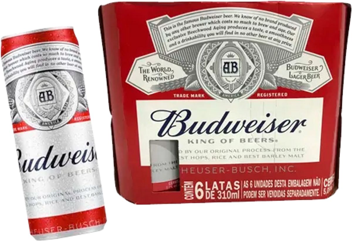 Cerveja Budweiser 310ml Lata (Pack com 6 Und)