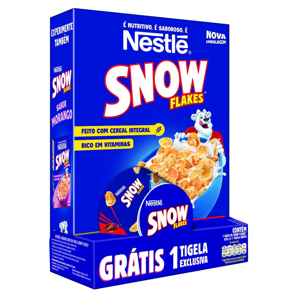 Cereal Matinal Snow Flakes 620g Grátis Tigela Exclusiva