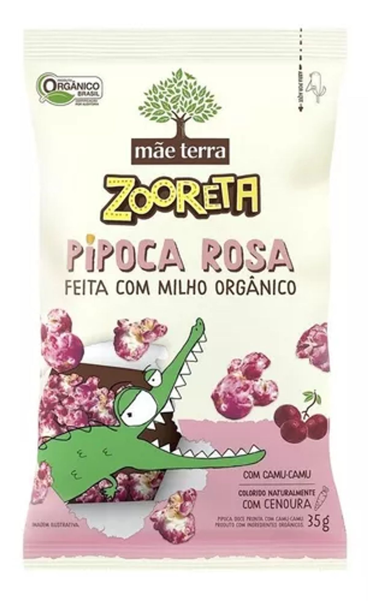 Pipoca Pronta Doce Orgânica Mãe Terra Rosa 35g image number 0