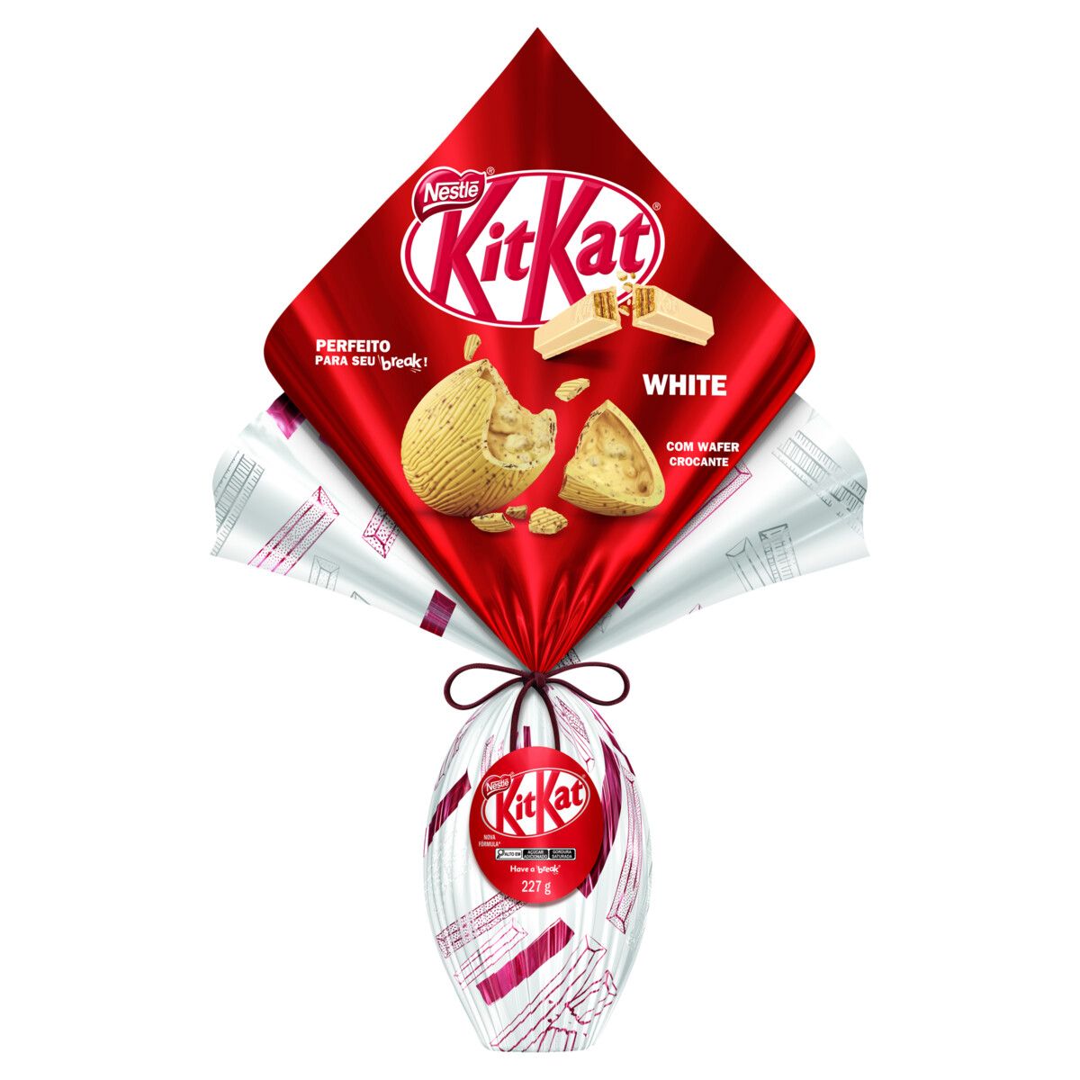Ovo de Páscoa Branco Kitkat Nestlé 227g