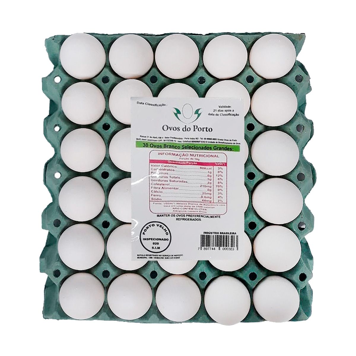 Ovos Branco do Porto Cartela com 30 Unidades
