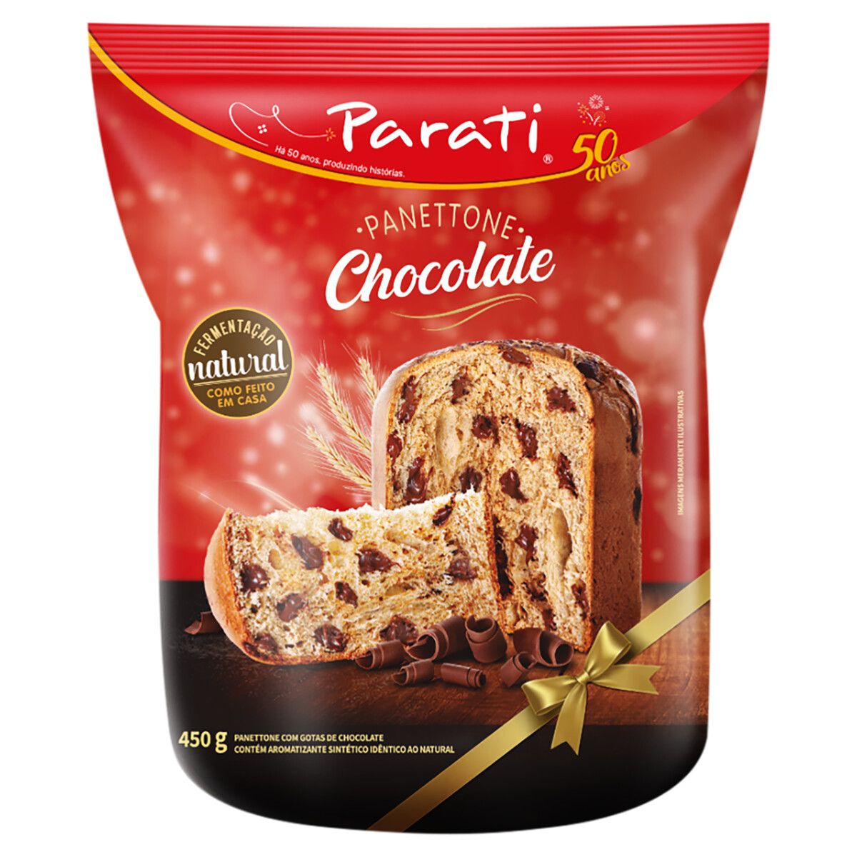 Panettone com Gotas de Chocolate Parati Pacote 450g