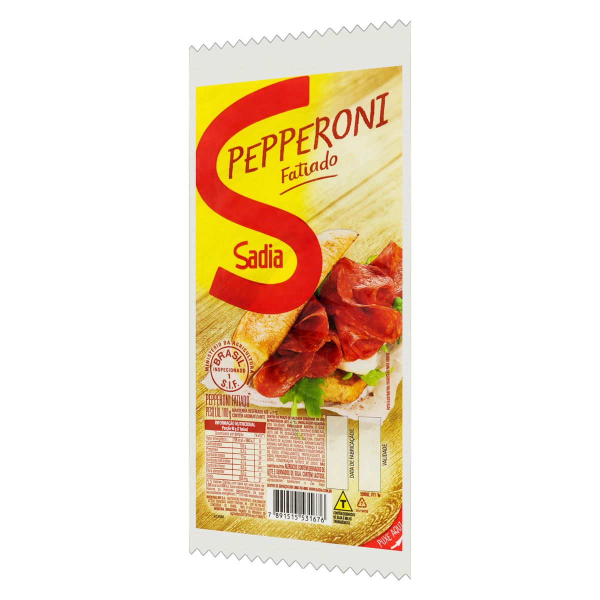 Salame Pepperoni Fatiado Sadia 100g image number 1
