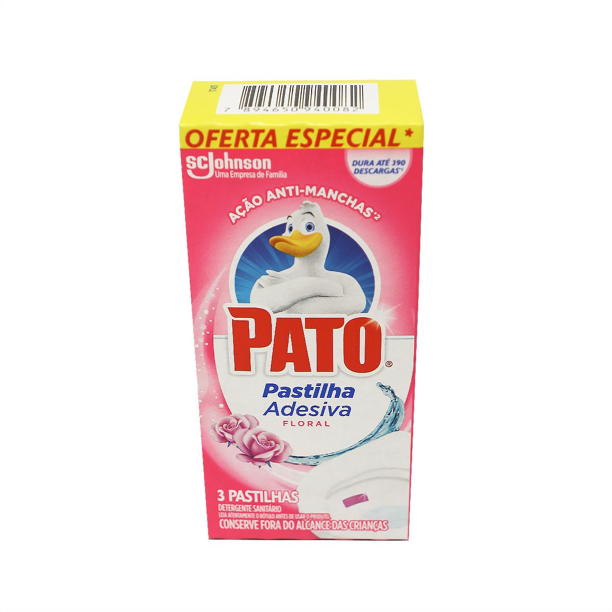Detergente Sanitário Pato Pastilha Adesiva Floral 3 Unidades