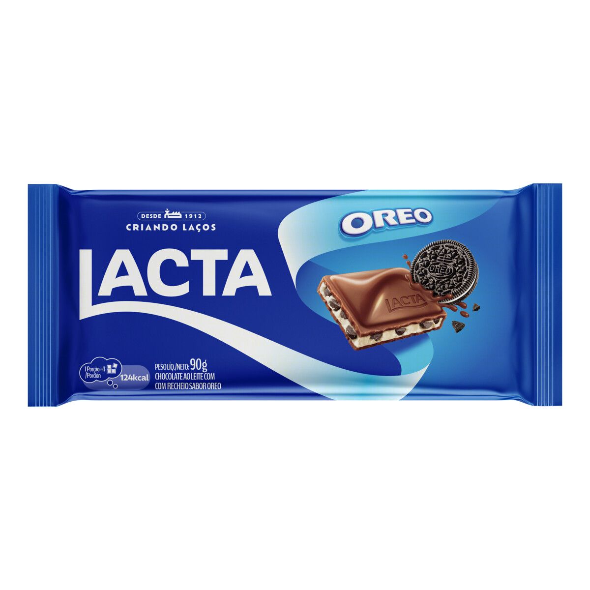 Chocolate ao Leite Recheio Oreo Lacta Pacote 90g