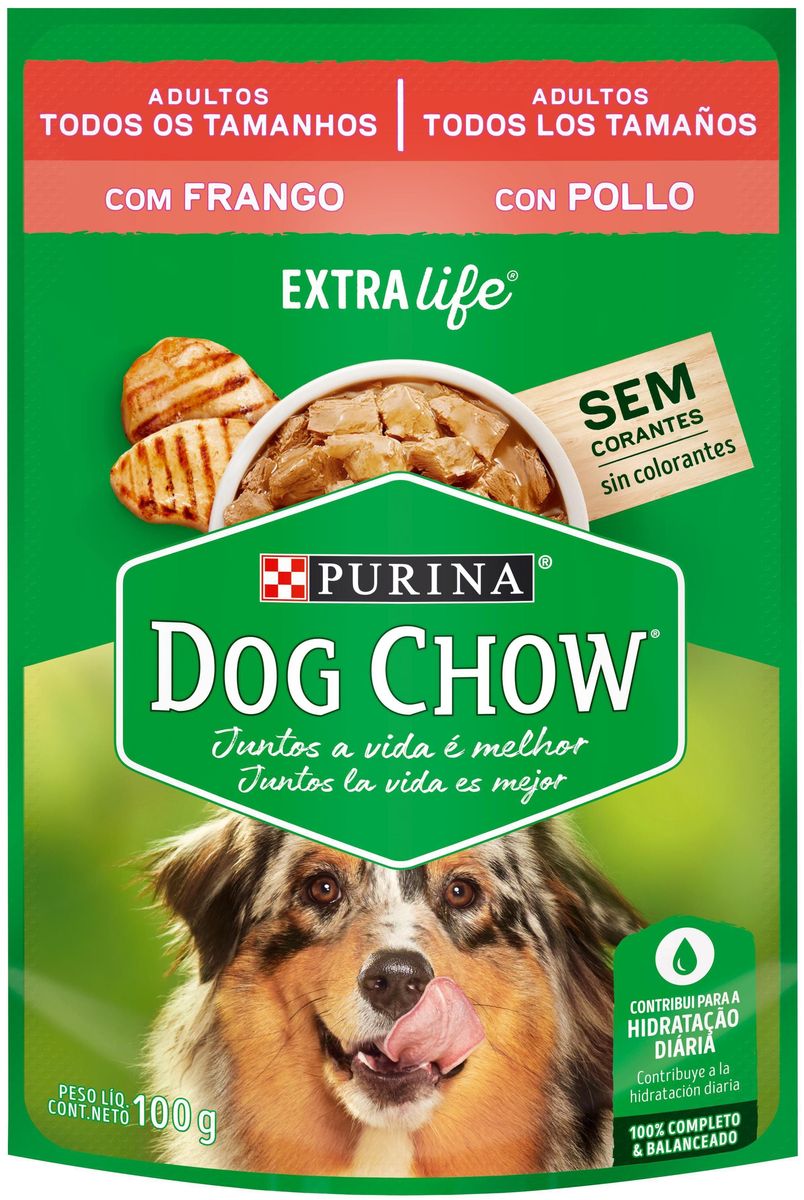 Alimento Dog Chow Cães Adultos Frango 100g