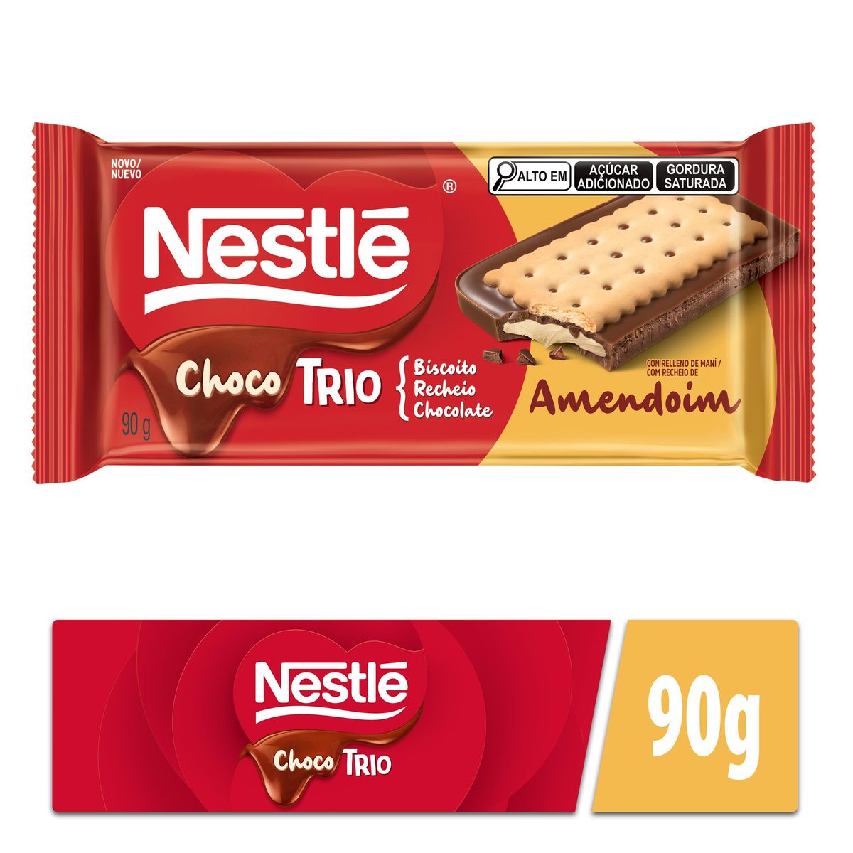 Chocotrio Nestlé Pasta Amendoim 90g image number 0