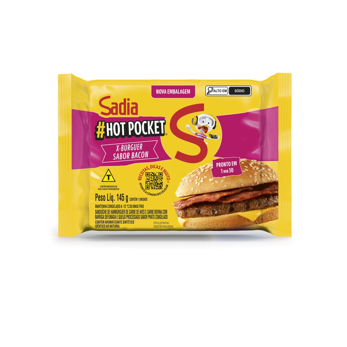 Sanduíche Congelado X-Bacon Sadia Hot Pocket Pacote 145g