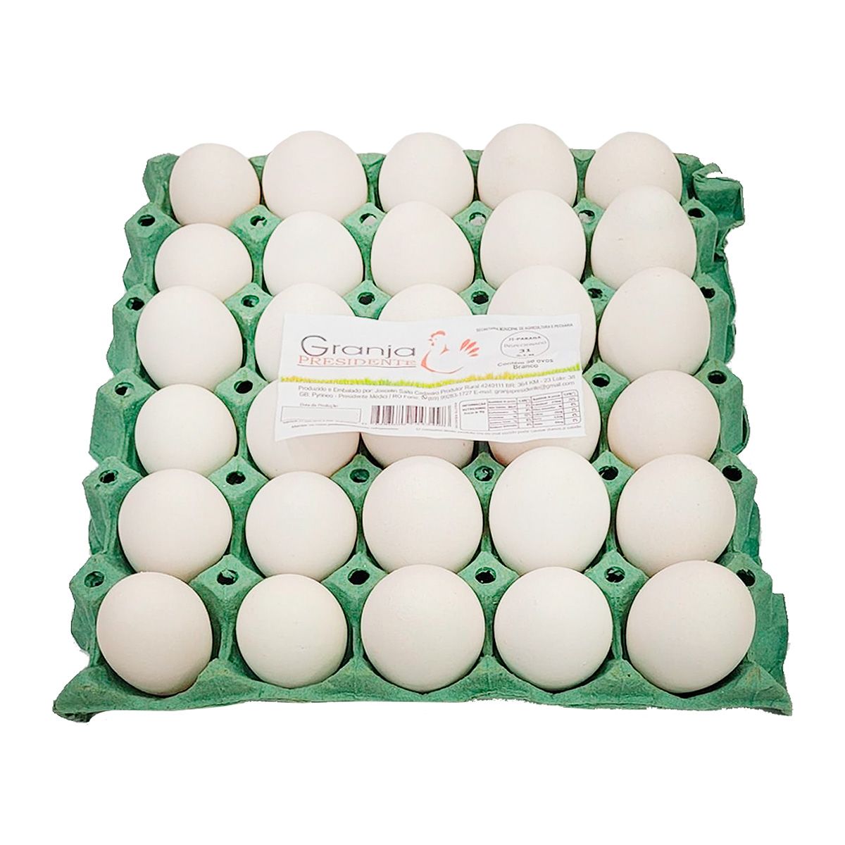 Ovos Branco Presidente Cartela com 30 Unidades image number 2