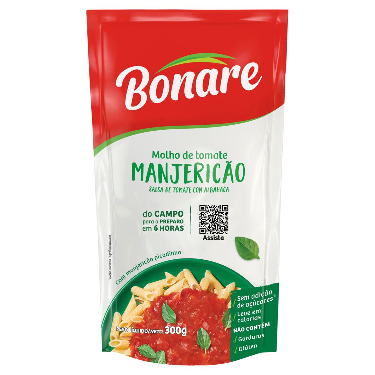 Molho de Tomate com Manjericão Bonare Sachê 300g