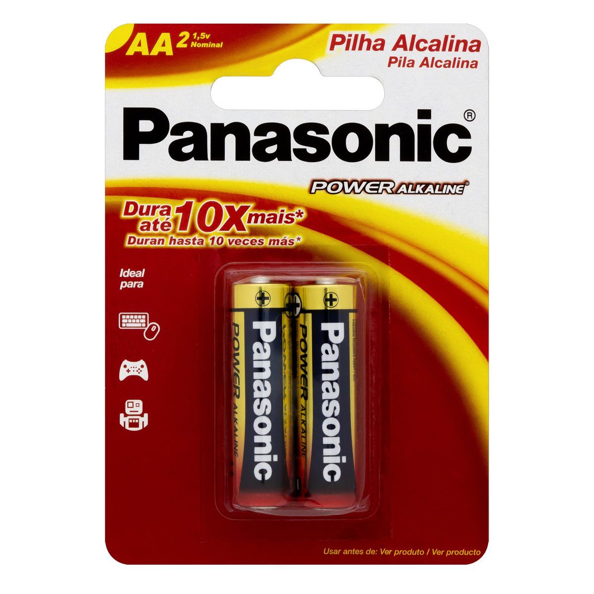 Pilha Alcalina AA Panasonic Power Alkaline Pequena 2 Unidades 1,5V