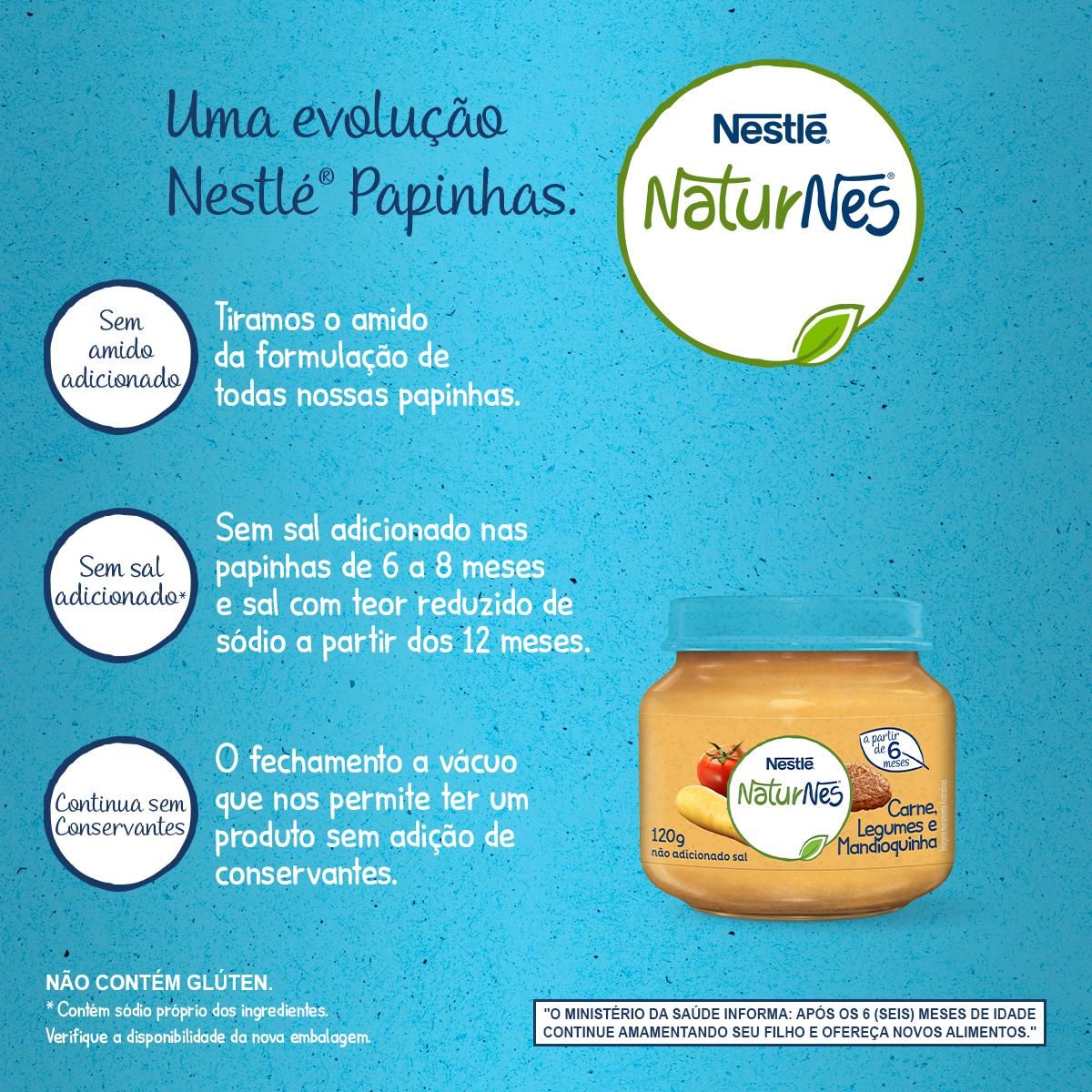Papinha Nestlé Naturnes Carne, Legumes e Mandioquinha 115g image number 4