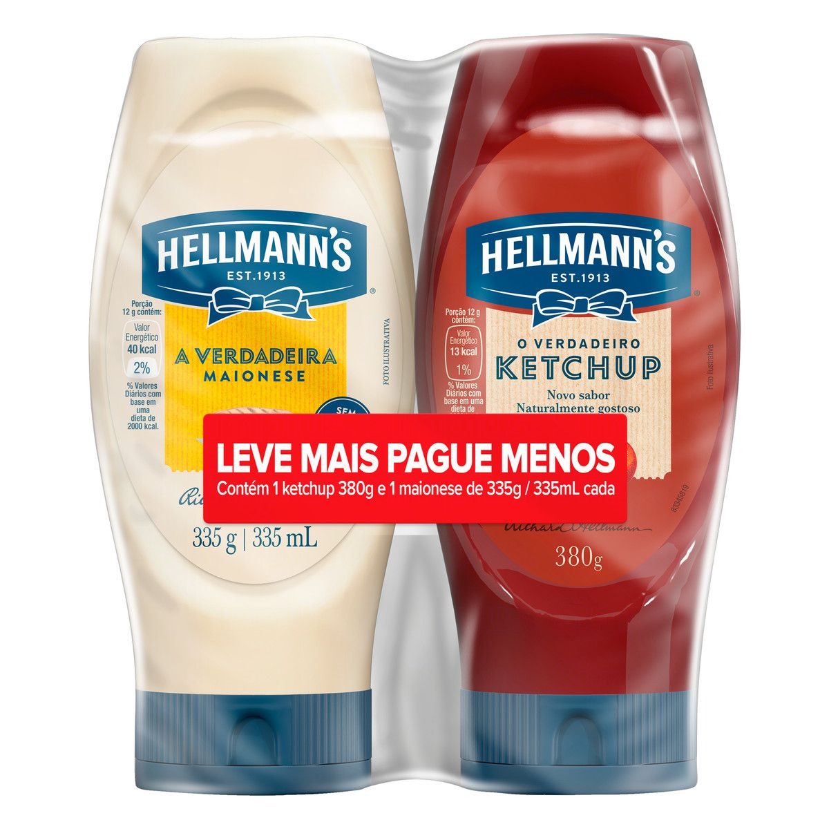Kit Ketchup 380g + Maionese 335g Hellmann's Leve Mais Pague Menos