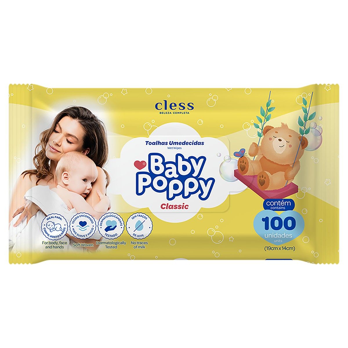 Toalhas Umedecidas Baby Poppy Premium Pacote 100 Unidades image number 0
