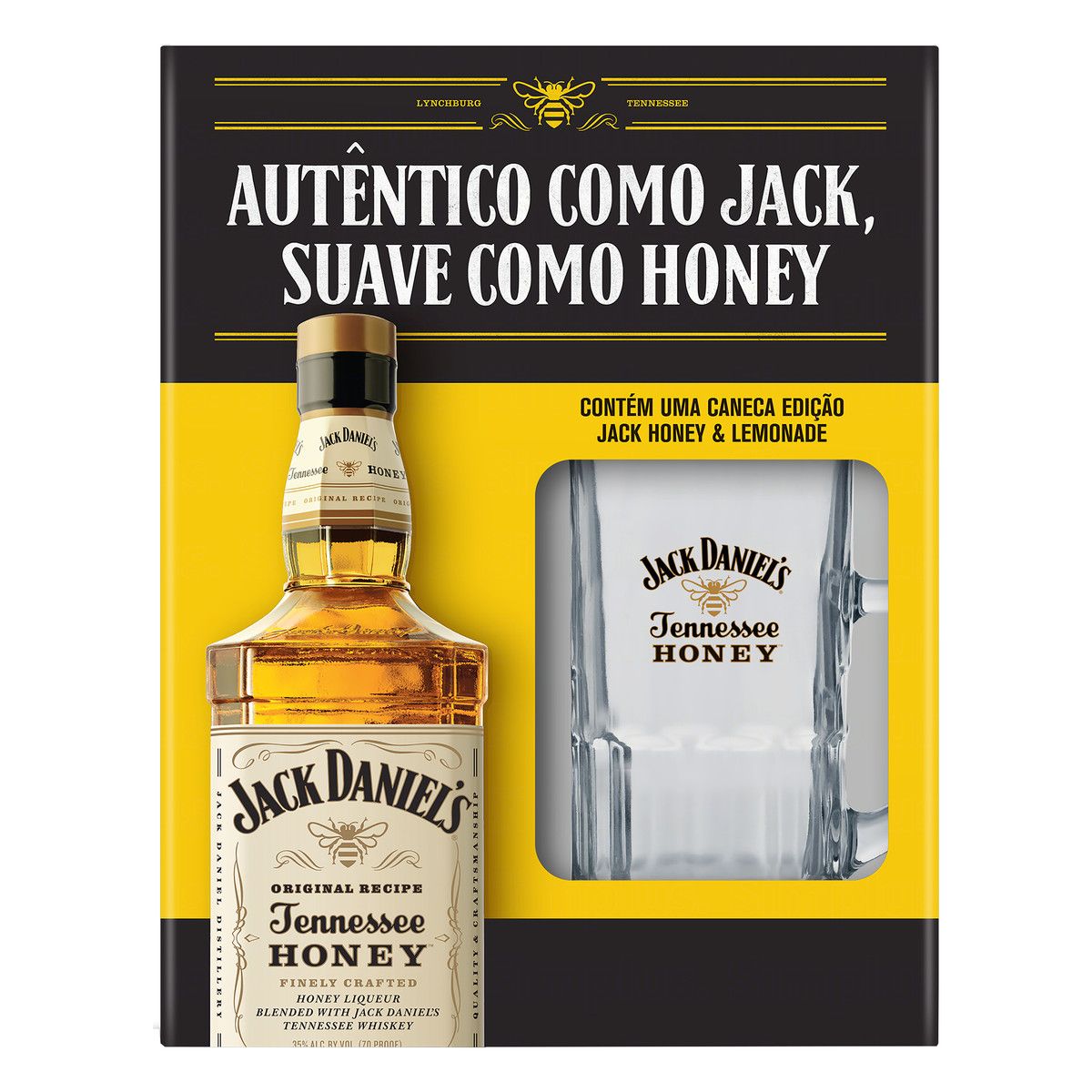 Kit Caneca + Whisky Honey Jack Daniel's 1l