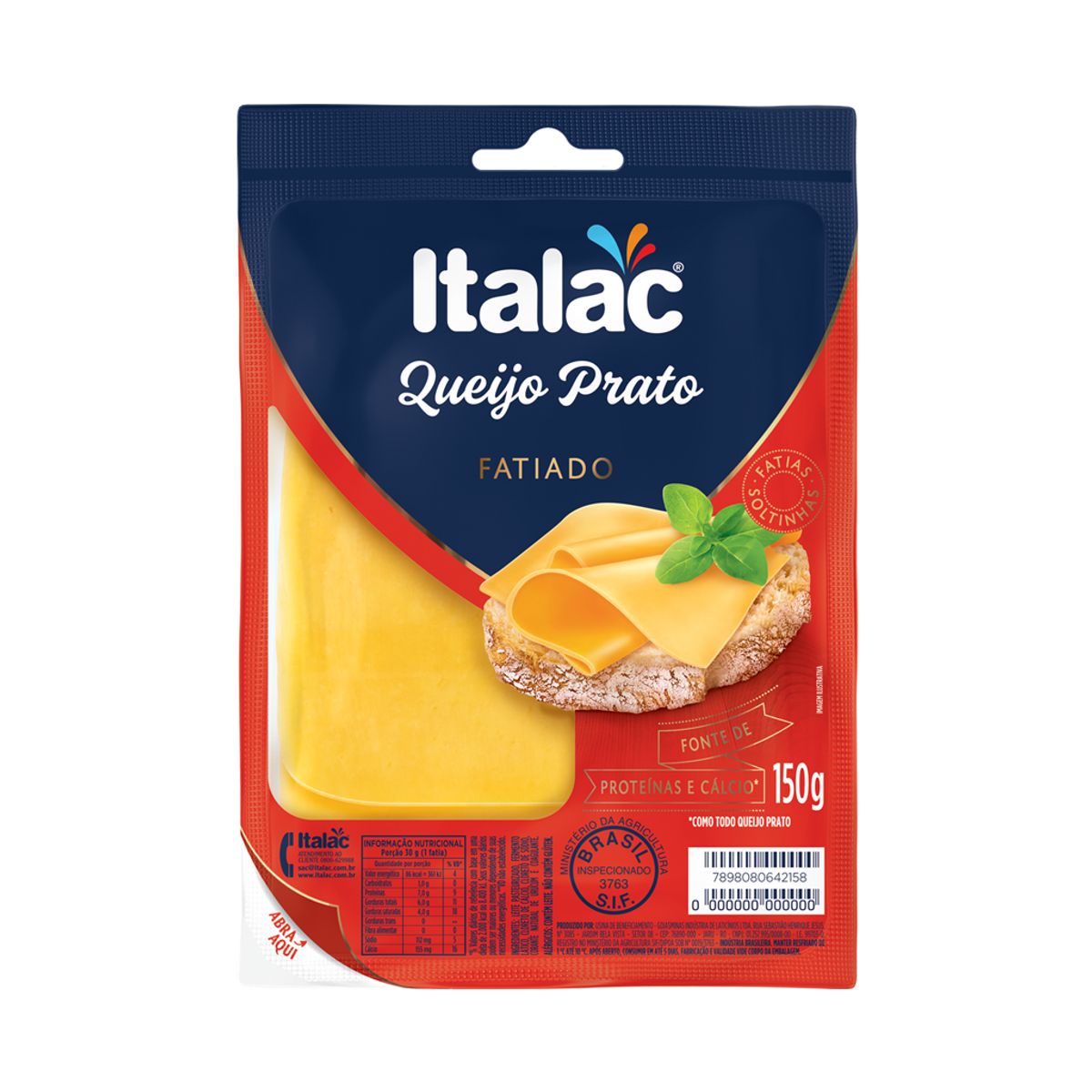 Queijo Italac Prato Fatiado 150g