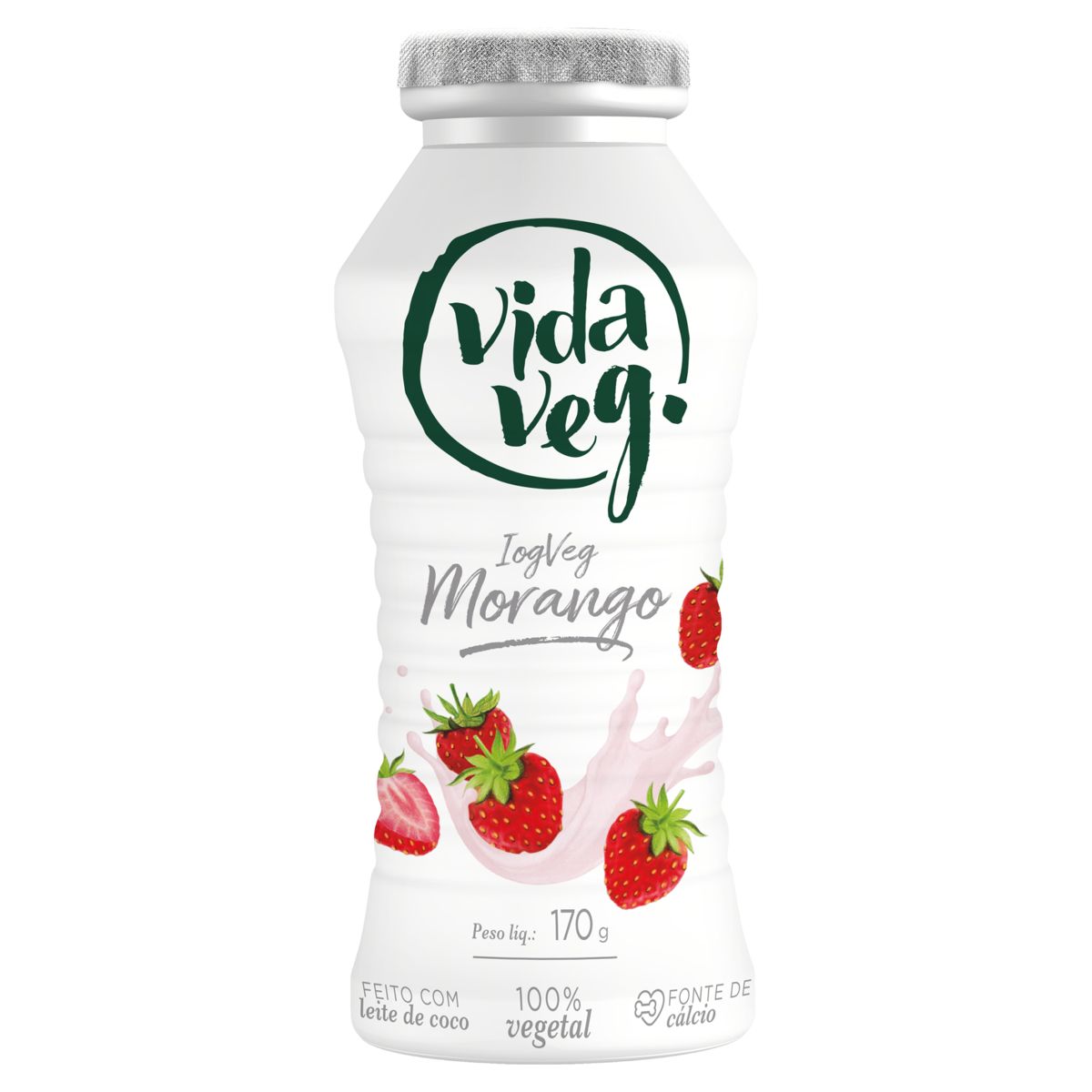 Iogurte Vegetal Vida Veg Morango Frasco 170g