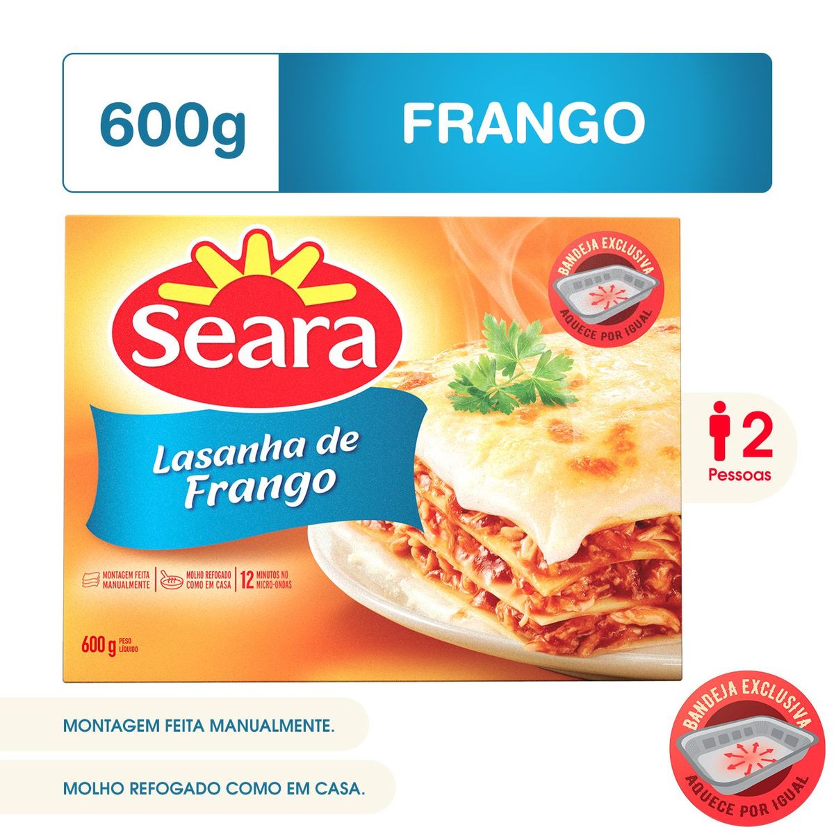 Lasanha de Frango Seara 600g image number 1