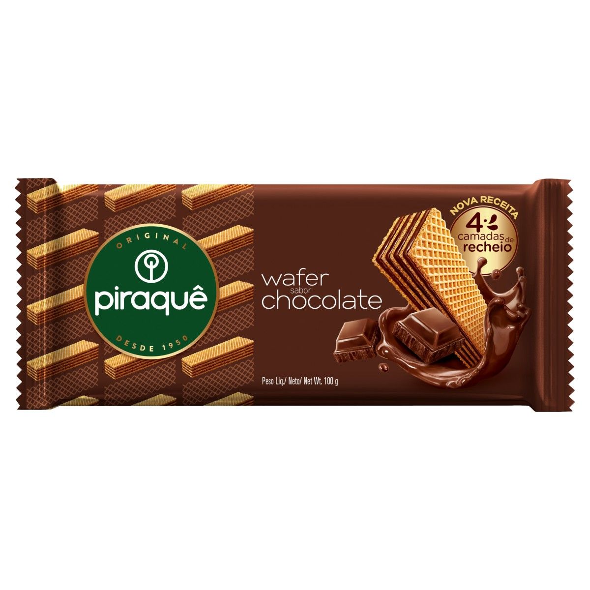 Biscoito Wafer Piraquê Recheio Chocolate 100g