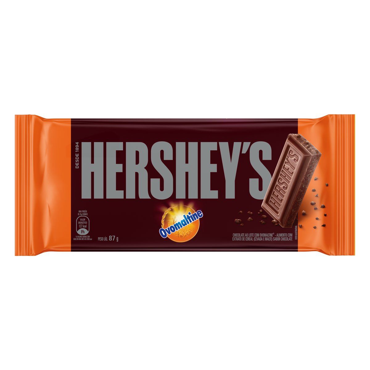 Chocolate Barra Hershey's ao Leite com Ovomaltine 87g