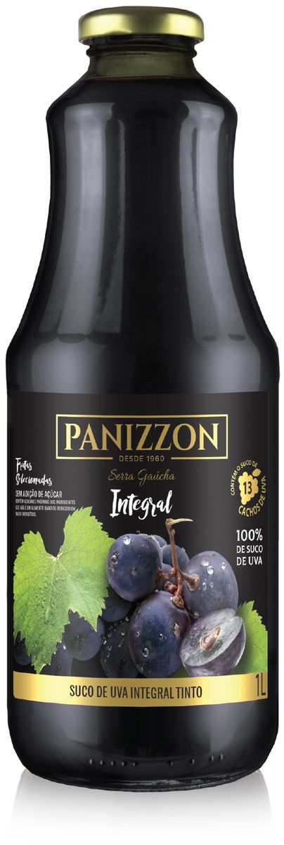 Suco de Uva Integral Panizzon Tinto Garrafa 1L