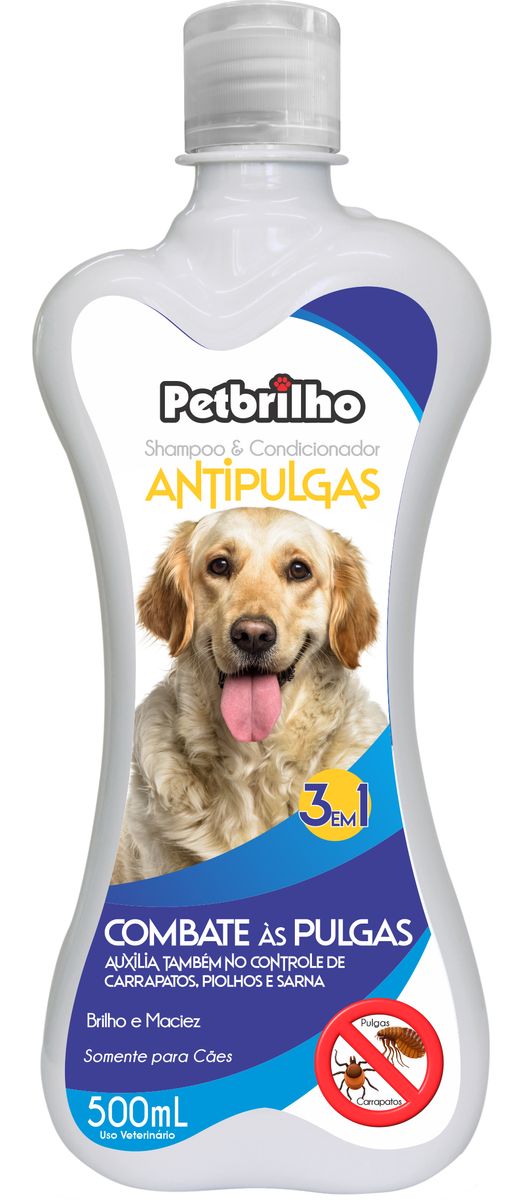 Shampoo Condicionador para Pet Petbrilho Anti-Pulgas 3em1 500ml