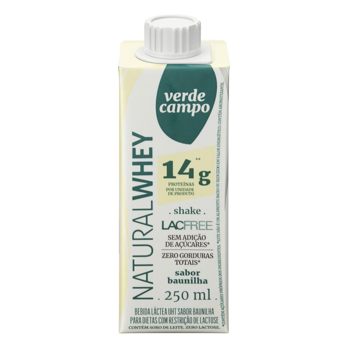 Bebida Láctea UHT Verde Campo Baubilha Lacfree Natural Whey 250ml