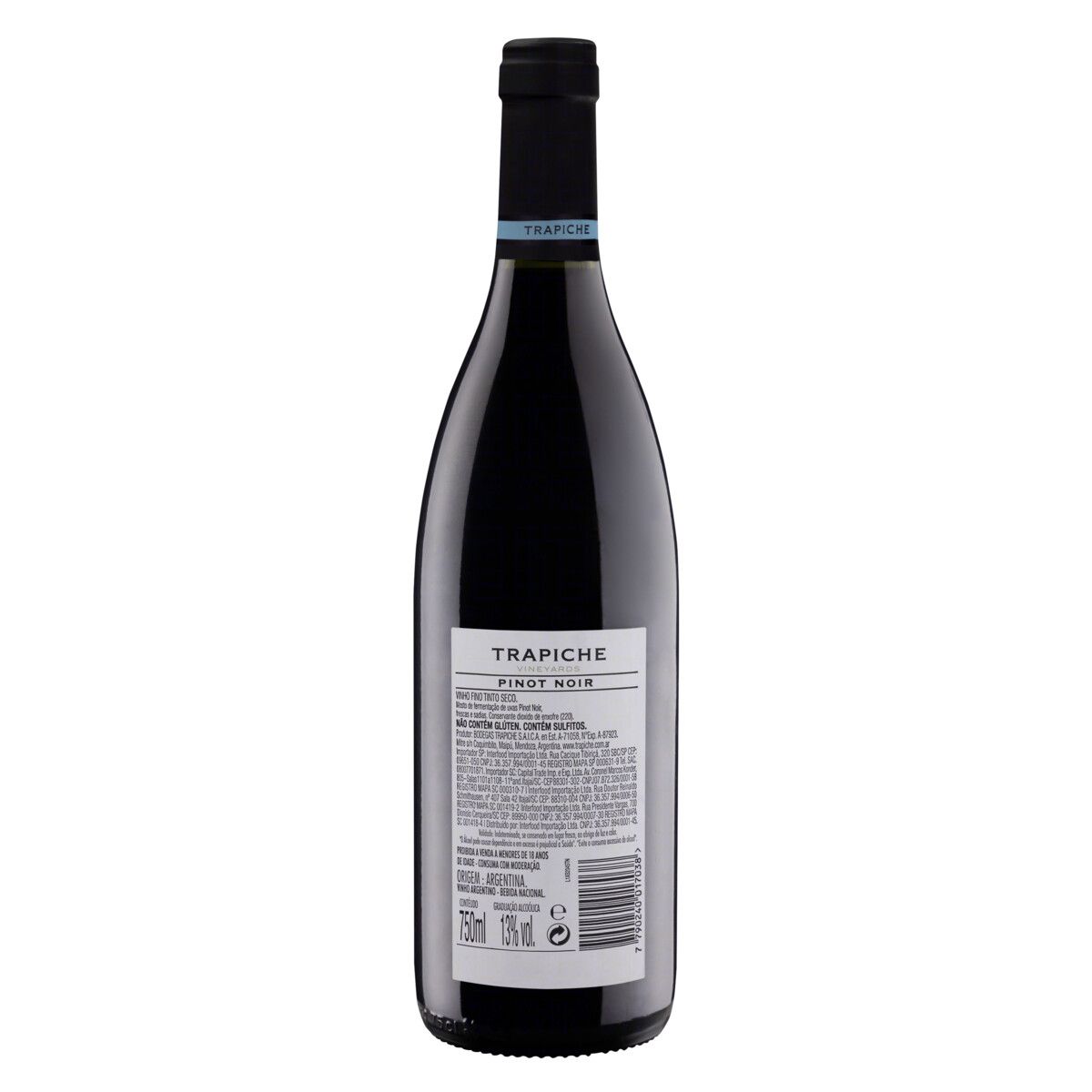 Vinho Argentino Tinto Seco Vineyards Trapiche Pinot Noir Mendoza Garrafa 750ml image number 1