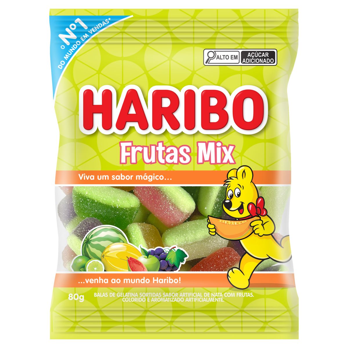 Bala de Gelatina Haribo Frutas Mix Pacote 80g