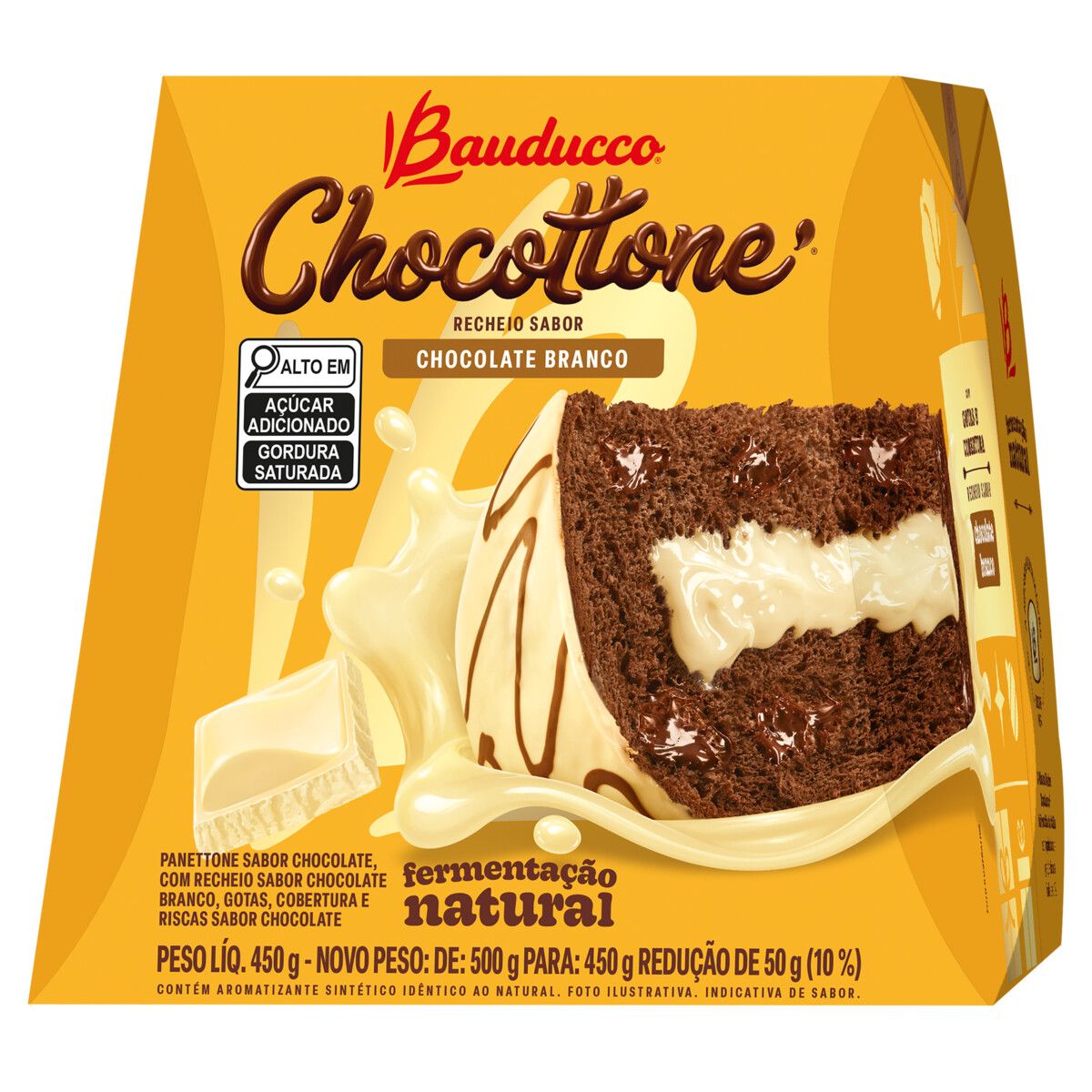 Chocottone Bauducco Chocolate Recheio e Cobertura Chocolate Branco 450g