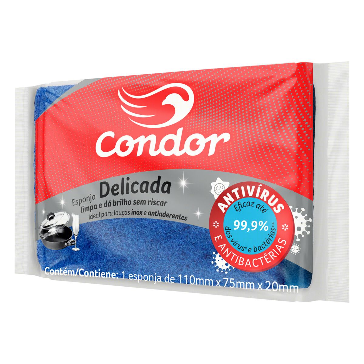 Esponja Azul Condor Limpeza Delicada image number 2