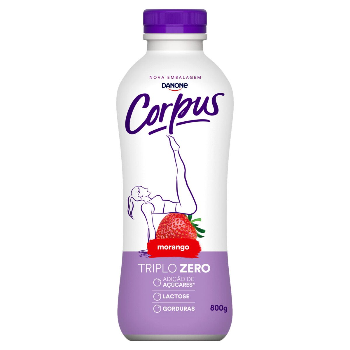Iogurte Corpus Zero Morango 800g image number 0