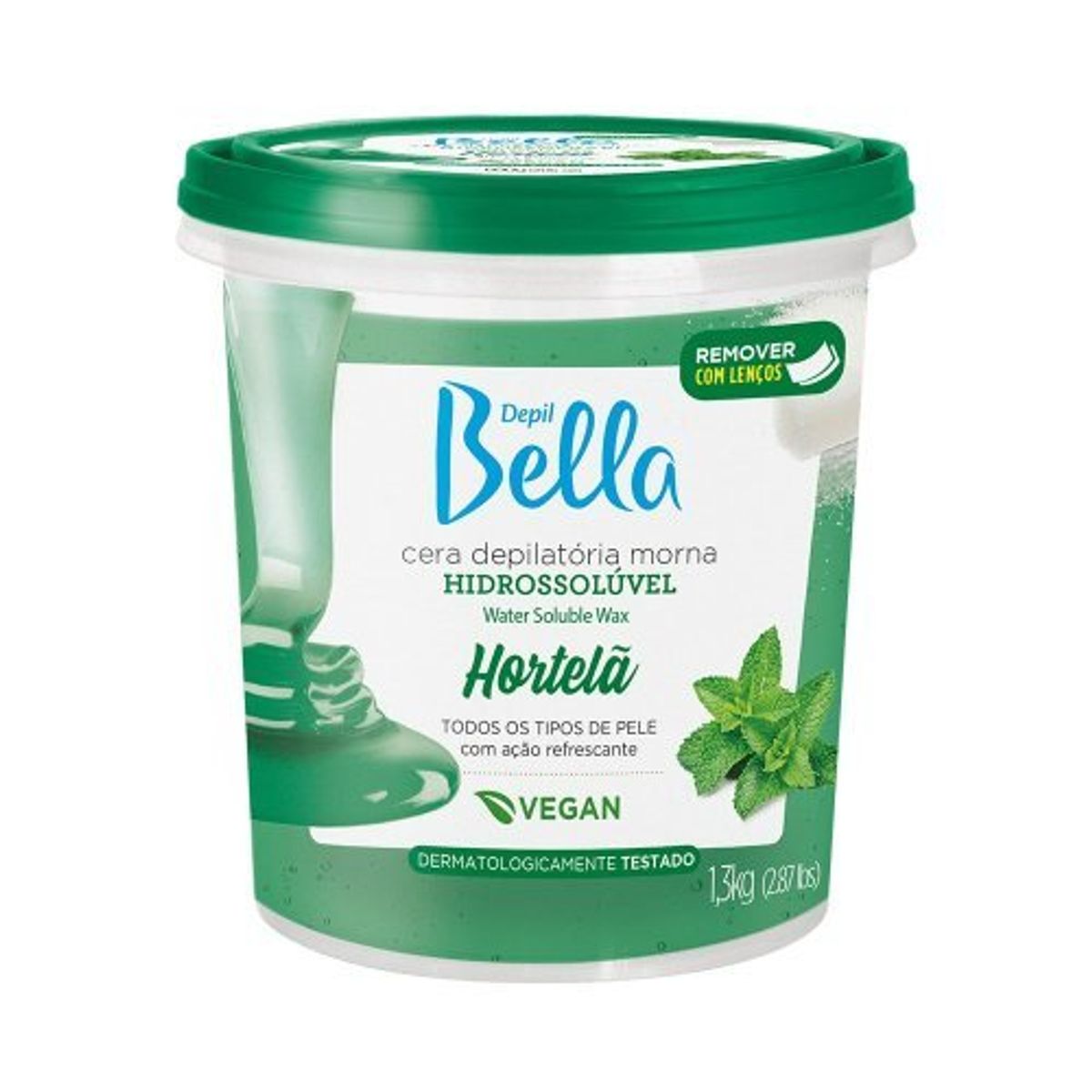 Cera Depilatória Depil Bella Hortelã 1,3kg