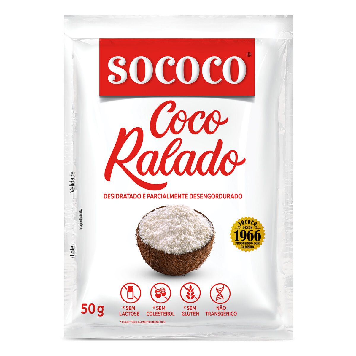Coco Ralado Desidratado Sococo Pacote 50g image number 0
