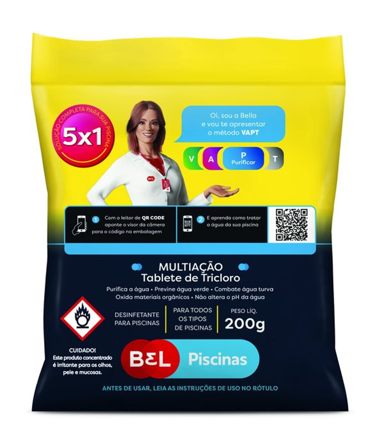 Tablete de Tricloro Multiação para Piscina Bel  200g image number 0