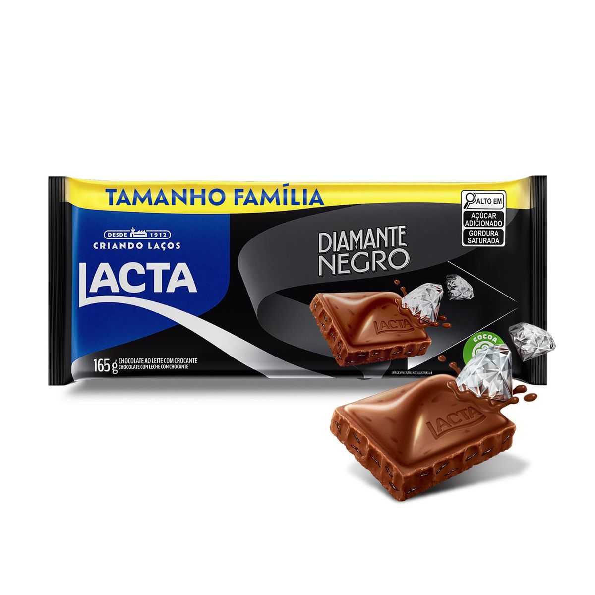 Chocolate Lacta Diamante Negro 165g Tamanho Família image number 0