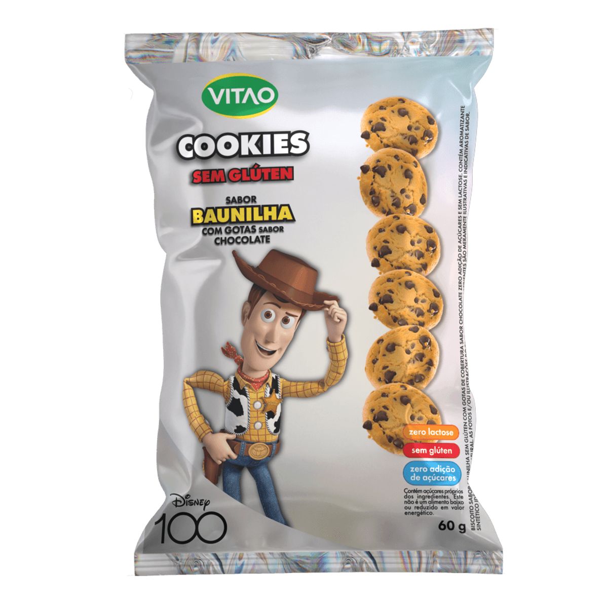 Cookies Vitao Disney Sem Glúten Baunilha 60g