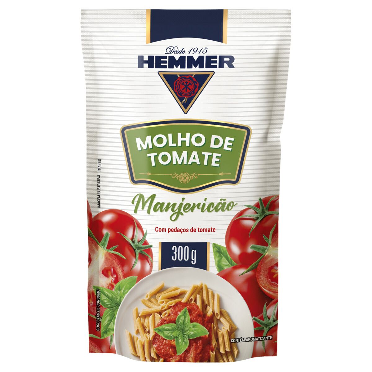 Molho de Tomate Hemmer Manjericão Sachê 300g