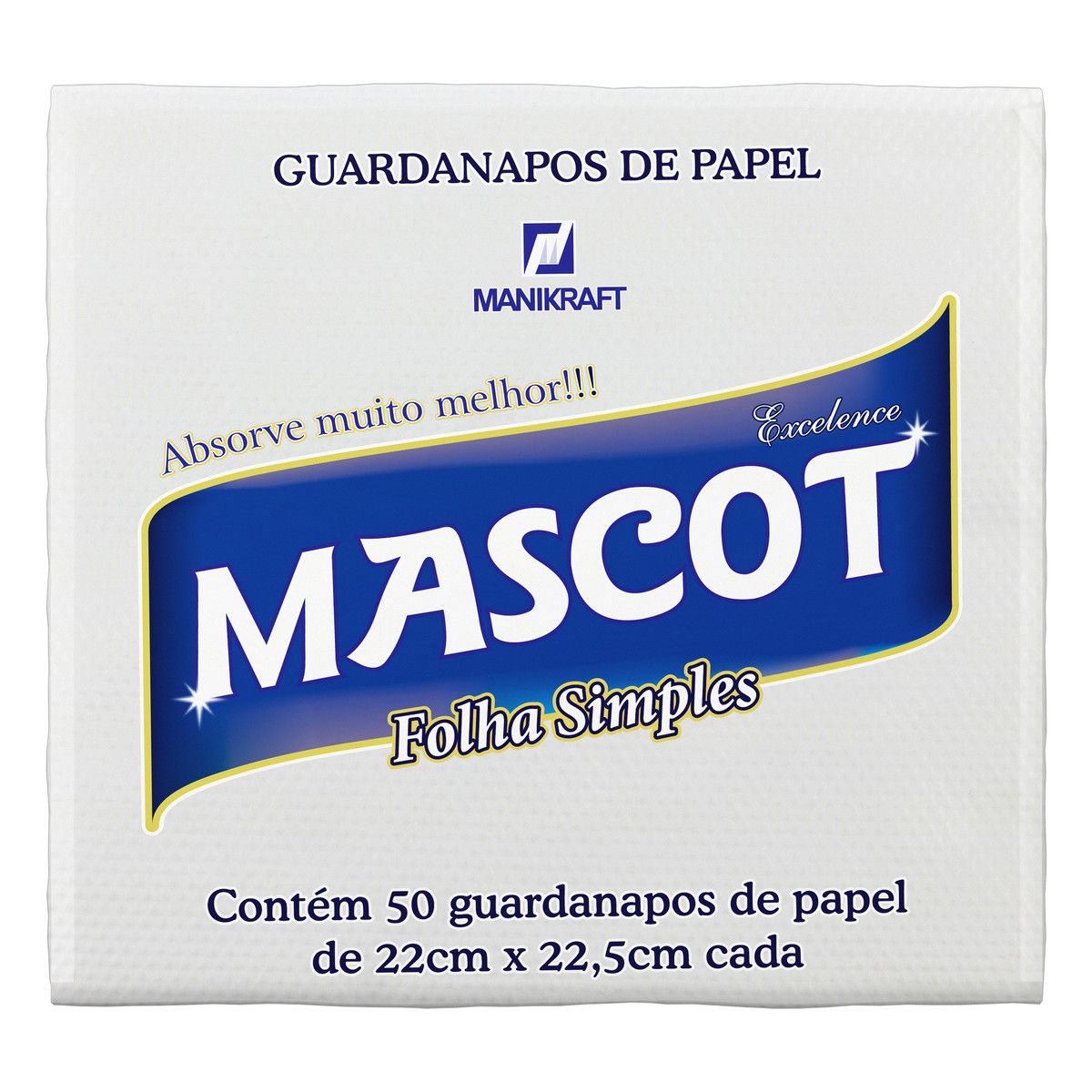 Guardanapo de Papel Folha Simples Mascot Excelence 22cm x 22,5cm Pacote 50 Unidades image number 0