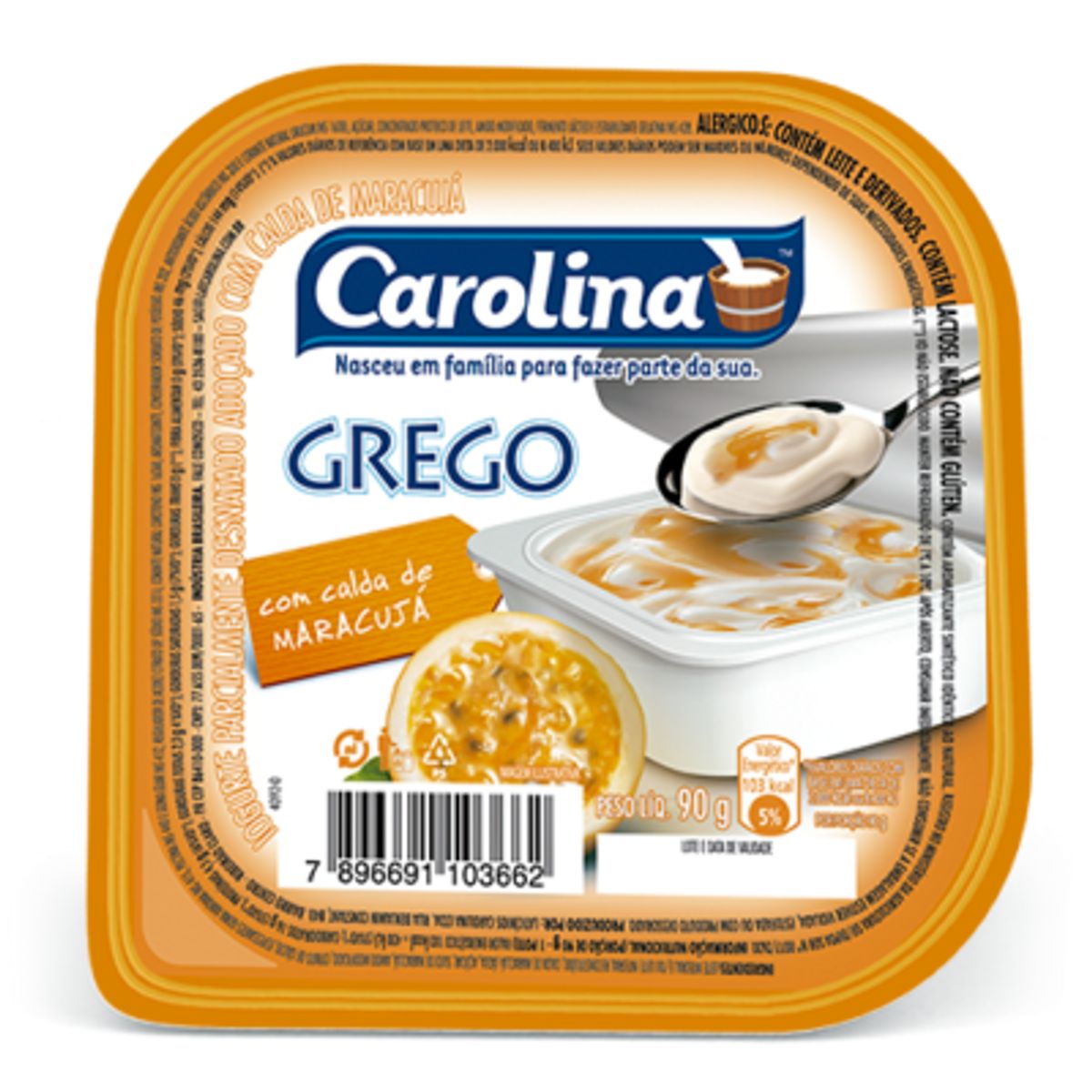 Iogurte Carolina Grego Sabor Maracujá 90g