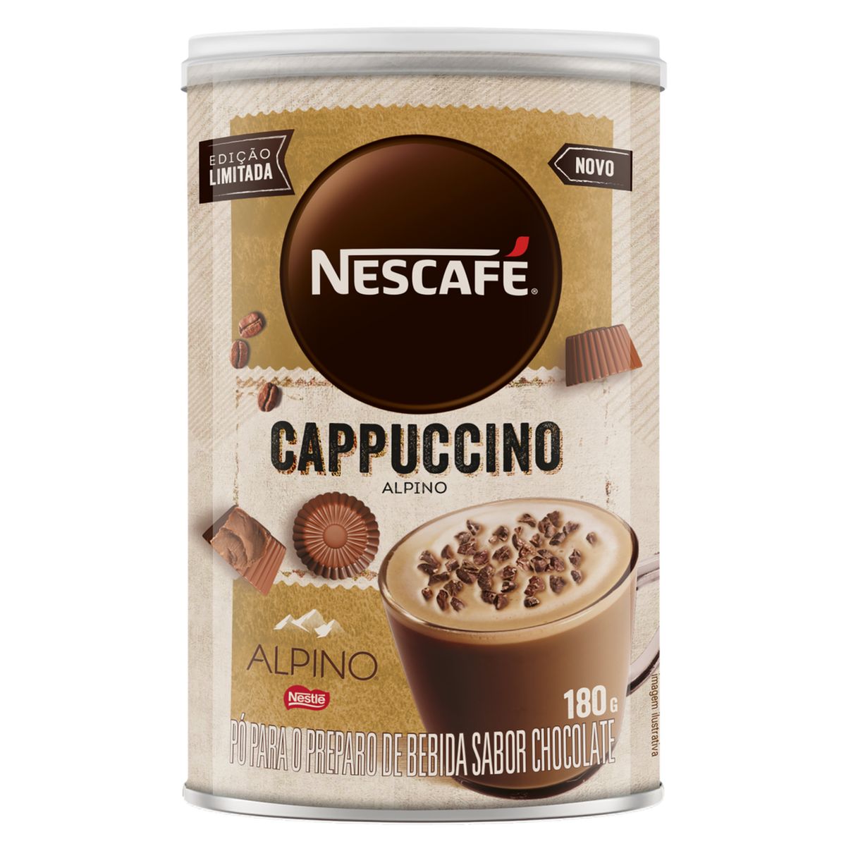 Cappuccino Solúvel Nescafé Alpino Lata 180g
