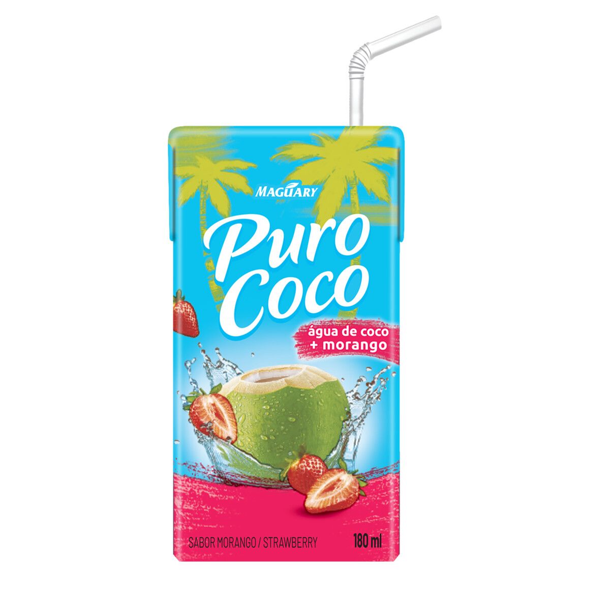 Água de Coco Puro Coco Morango Caixa 180ml