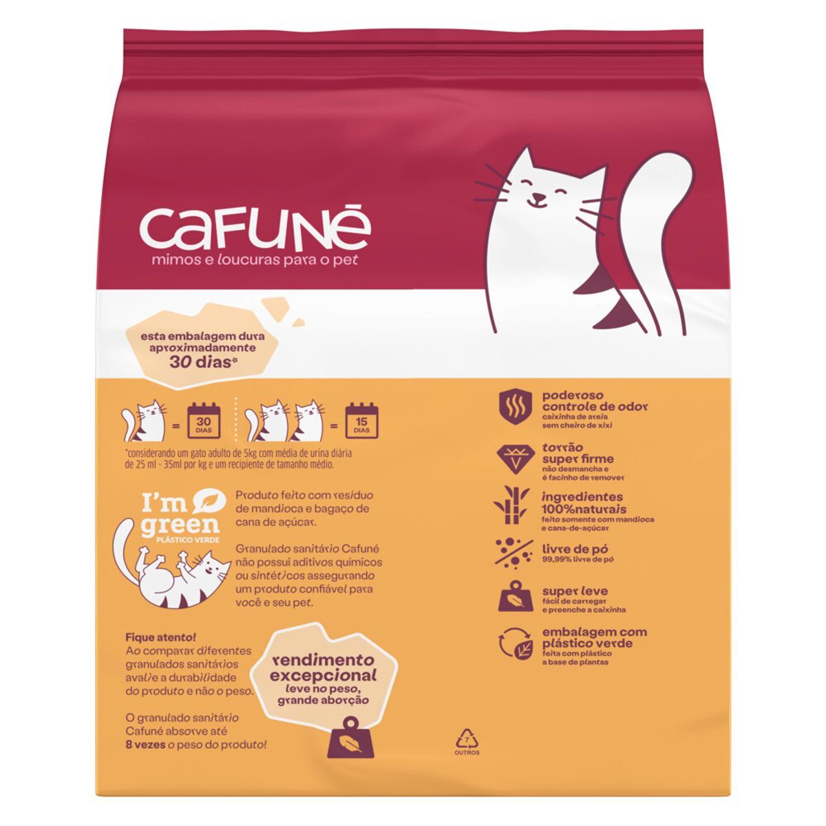 Granulado Sanitário Cafuné para Gatos 1,3kg image number 2