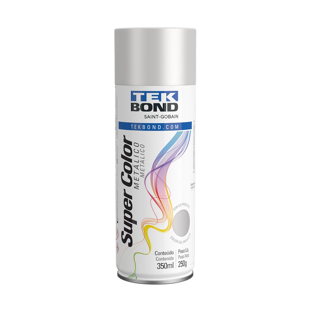 Tinta Spray Tek Bond Super Color Metálica Prata 350ml
