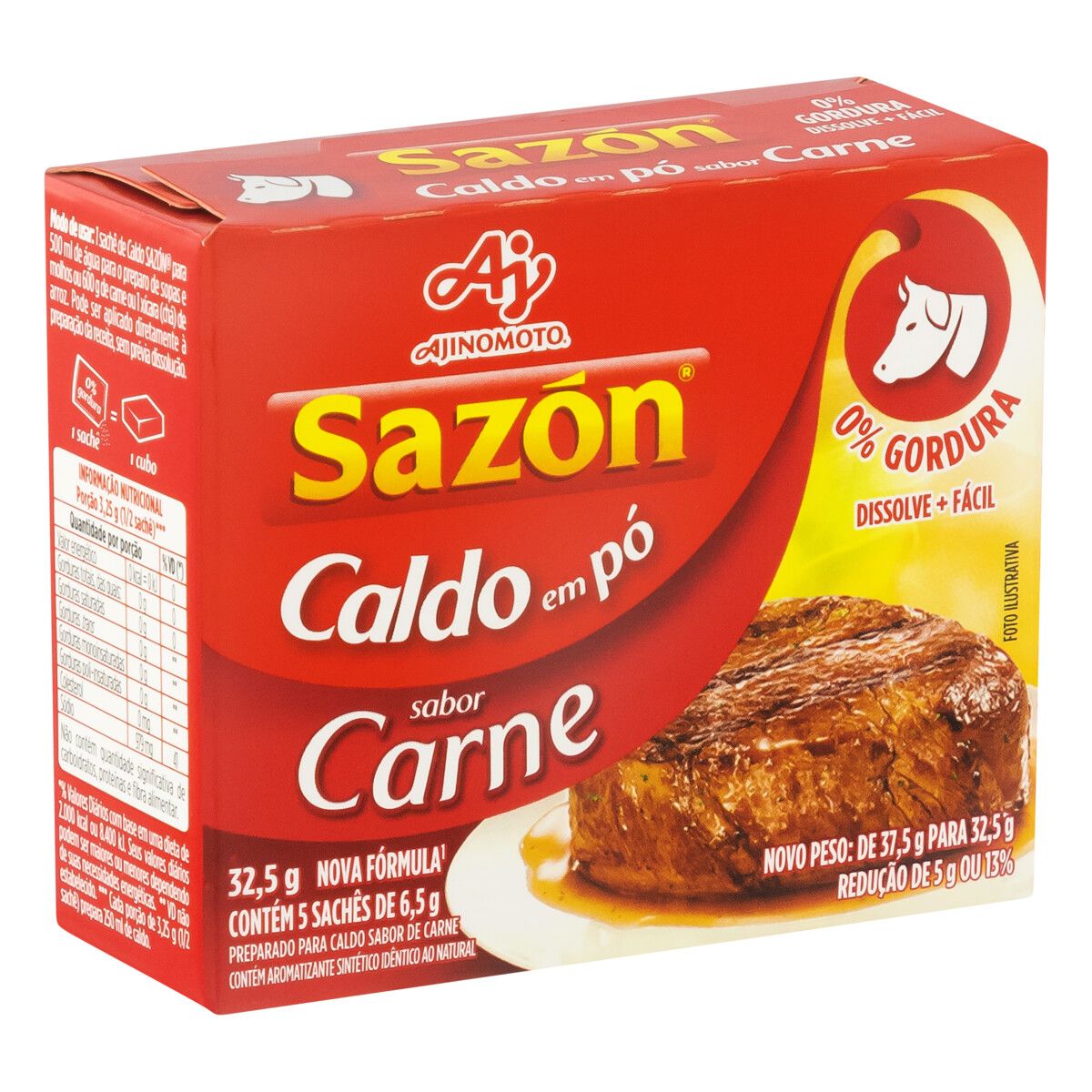 Caldo Pó Carne Sazón Caixa 32,5g 5 Unidades image number 4