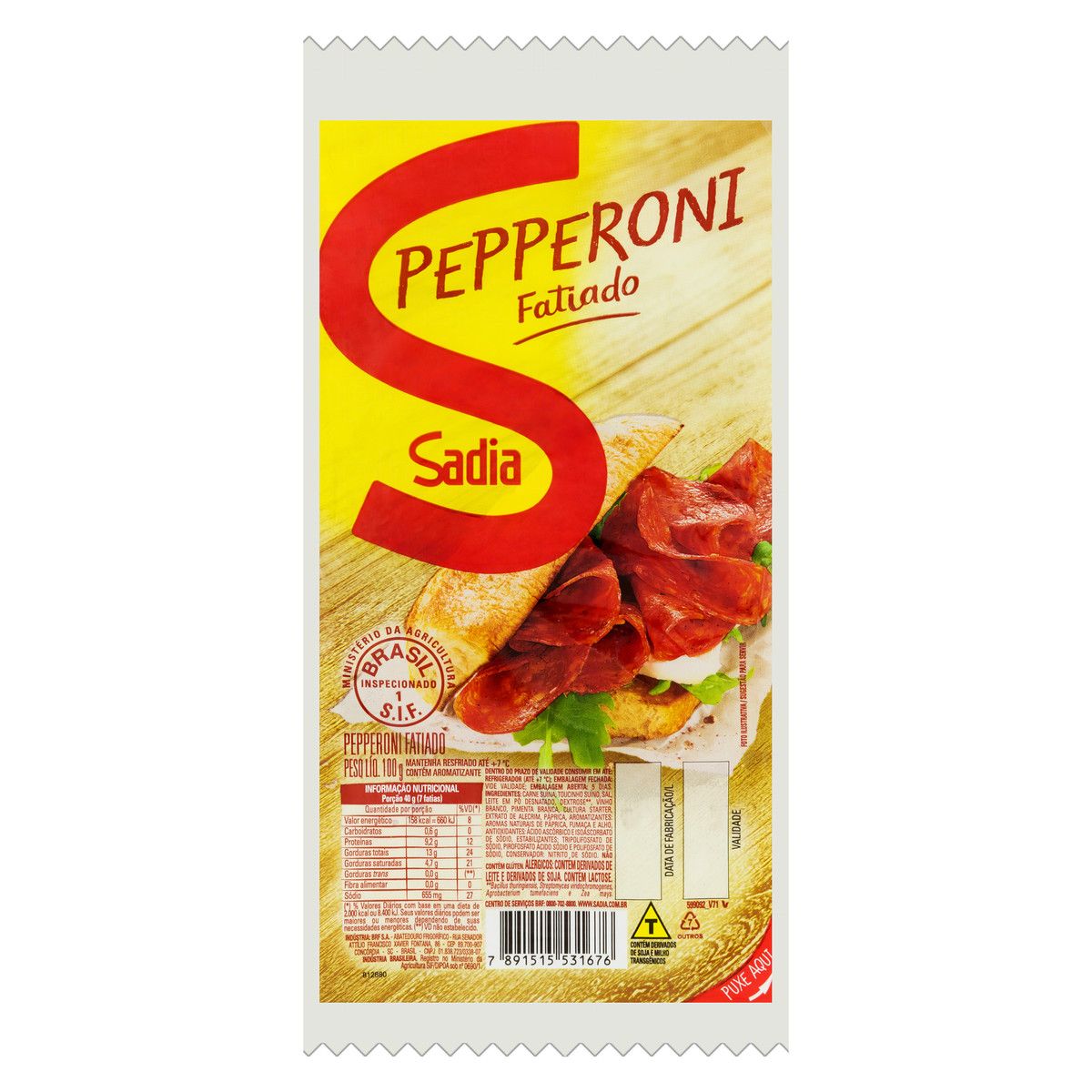 Salame Pepperoni Fatiado Sadia 100g image number 0