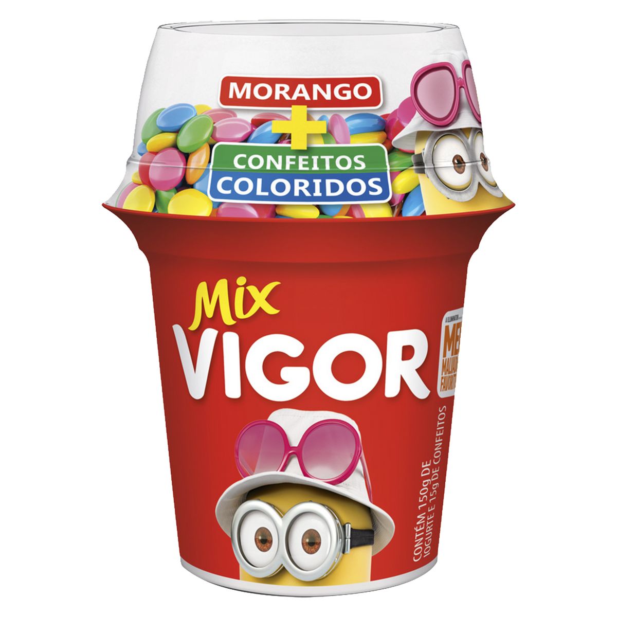 Iogurte Vigor Mix Colorball Morango 165g